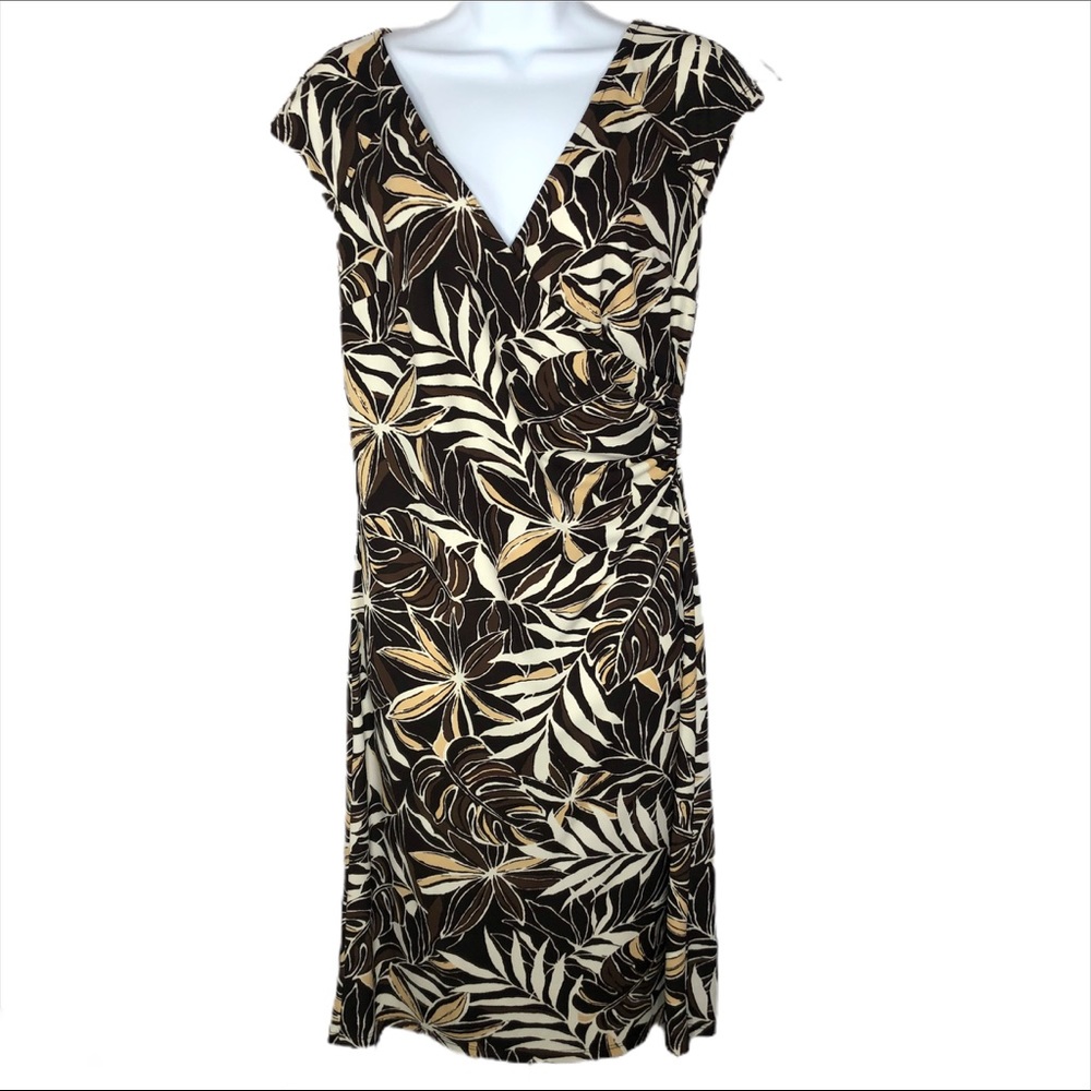 Ann Taylor Loft surplice v neck cap sleeve dress